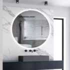 AICA 800mm LED Round Mirror Dimmable 3 Color Anti-fog IP44