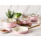Beliani 7 Piece Pan Set Elite Pro Pastel Pink