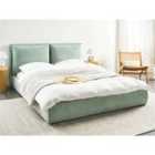 Beliani Bed Velvet BAJONNA 160 x 200 cm (EU King Size) Mint Green