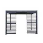 Monstershop Anthracite Aluminium Pergola With 2 X Shutter Panels - 3M X 3M