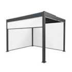 Monstershop Anthracite Aluminium Pergola With White Blinds - 3M X 3M