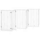 vidaXL Dog Gate with Door Foldable 6 Panels White 300 cm Poplar Wood