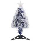 vidaXL Artificial Christmas Tree with LED White&Blue 64 cm Fibre Optic