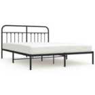 vidaXL Metal Bed Frame with Headboard Black 183x213 cm (352583)