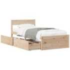 vidaXL Bed Frame Without Mattress 90X200 cm Solid Wood Pine