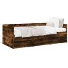 vidaXL Daybed With Drawers Without Mattress Smoked Oak 75X190 cm Small Single