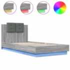 vidaXL Bed Frame With Led Without Mattress Grey Sonoma 90X200 cm