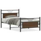 vidaXL Bed Frame Without Mattress Brown Oak 107X203 cm Engineered Wood