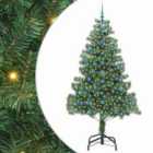 vidaXL Christmas Tree with 300 LEDs with Stand, Blue Balls Green 210 cm PVC