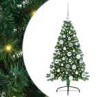 vidaXL Artificial Pre-lit Christmas Tree with Silver Balls Green 120 cm PVC