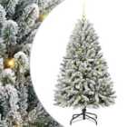 vidaXL Artificial Christmas Tree with Gold Balls Green and White 150 cm PVC and Metal