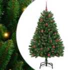 vidaXL Artificial Christmas Tree with Red Balls Green 150 cm PVC and Metal