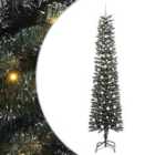vidaXL Artificial Christmas Tree with 300 LEDs, White Balls Green 58 x 58 x 240 cm