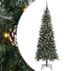 vidaXL Artificial Christmas Tree with 300 LEDs, Black Balls Green 86 x 86 x 210 cm