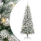 vidaXL Artificial Hinged Christmas Tree with White Balls Green and white 180 cm