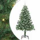 vidaXL Christmas Tree with 300 LEDs, White Balls with Stand Green 210 cm PVC