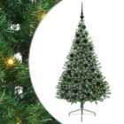 vidaXL Artificial Pre-lit Christmas Tree with Black Balls Green 180 cm PVC