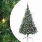 vidaXL Artificial Pre-lit Christmas Tree with Lilac Balls Green 180 cm PVC