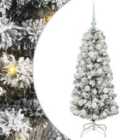 vidaXL Artificial Hinged Christmas Tree with White Balls Green and white 120 cm