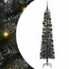 vidaXL Artificial Christmas Tree with 300 LEDs, Black Balls Green 58 x 58 x 210 cm