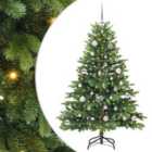 vidaXL Artificial Christmas Tree with 150 LEDs, Pink Balls Green 150 x 101 cm PE and PVC