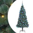 vidaXL Artificial Pre-lit Christmas Tree with Ball Set Green 180 cm