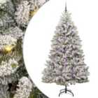 vidaXL Artificial Christmas Tree with Lilac Balls Green and White 210 cm PVC and Metal