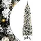 vidaXL Artificial Christmas Tree with 300 LEDs, Black Balls Green and white 240 cm