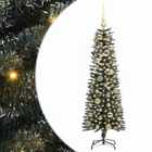 vidaXL Artificial Christmas Tree with Stand, Gold Balls Green 40.5 x 40.5 x 120 cm
