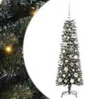 vidaXL Artificial Christmas Tree with Stand, Silver Balls Green 40.5 x 40.5 x 120 cm