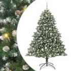 vidaXL Artificial Christmas Tree with Stand, Pink Balls Green 126 x 126 x 180 cm