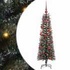 vidaXL Artificial Christmas Tree with 150 LEDs, Red Balls Green 43 x 43 x 150 cm
