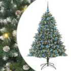 vidaXL Artificial Christmas Tree with Stand, Blue Balls Green 126 x 126 x 180 cm