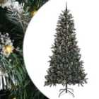 vidaXL Artificial Christmas Tree with 300 LEDs, Black Balls Green 96 x 96 x 240 cm