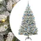 vidaXL Artificial Christmas Tree with Blue Balls Green and White 180 cm PVC and Metal