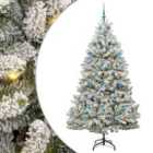 vidaXL Artificial Christmas Tree with Blue Balls Green and White 210 cm PVC and Metal
