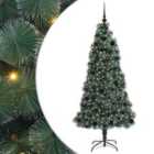 vidaXL Artificial Pre-lit Christmas Tree with LEDs Black Ball Set Green 180 cm