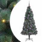 vidaXL Artificial Pre-lit Christmas Tree with Lilac Ball Set Green 210 cm