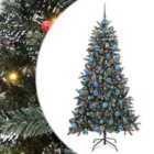 vidaXL Artificial Christmas Tree with 300 LEDs, Blue Balls Green 99 x 99 x 180 cm