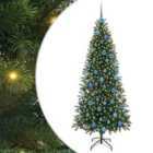 vidaXL Artificial Christmas Tree with 300 LEDs, Blue Balls Green 180 cm PE and PVC