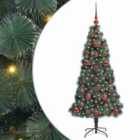vidaXL Artificial Pre-lit Christmas Tree with LEDs and Red Ball Set Green 120 cm