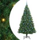 vidaXL Artificial Christmas Tree with 300 LEDs with Stand, Blue Balls Green 240 cm