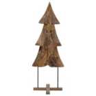 vidaXL Christmas Tree with Stand Brown 90 x 32 cm Solid teak wood