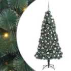 vidaXL Artificial Pre-lit Christmas Tree with Pink Ball Set Green 180 cm