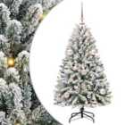 vidaXL Artificial Christmas Tree with Pink Balls Green and White 120 cm PVC and Metal