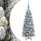 vidaXL Artificial Christmas Tree with 150 LEDs, Blue Balls White 53 x 53 x 120 cm
