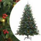 vidaXL Artificial Christmas Tree with LED Strip Lights, Blue Balls Green 240 cm