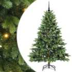 vidaXL Artificial Christmas Tree with 150 LEDs, Black Balls Green 150 cm PE and PVC
