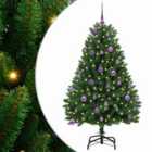 vidaXL Artificial Christmas Tree with Lilac Balls Green 150 cm PVC and Metal