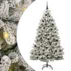 vidaXL Artificial Christmas Tree with Black Balls Green and White 210 cm PVC and Metal